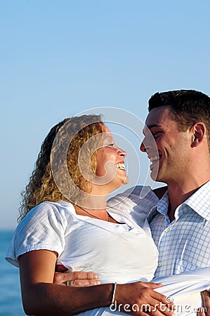 Young couple smiling Stock Photo