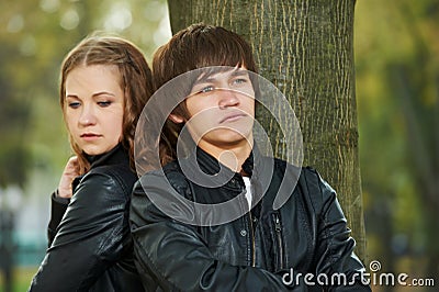 Young couple in stress relationship Stock Photo