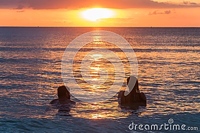 Tropical Sunset from Koh Rong Island, Cambodia Editorial Stock Photo