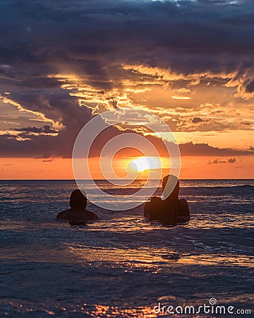 Tropical Sunset from Koh Rong Island, Cambodia Editorial Stock Photo