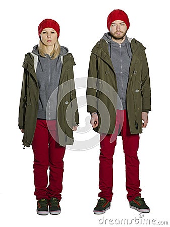 Young Couple Wearing Same Clothes Stock Photos - Image: 32665623