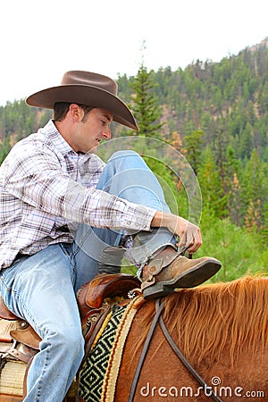 Young cowboy Stock Photo