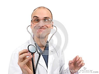 Young and crazy doctor Stock Photo