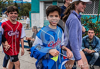 Young Cuban Baseball Fans Editorial Stock Photo