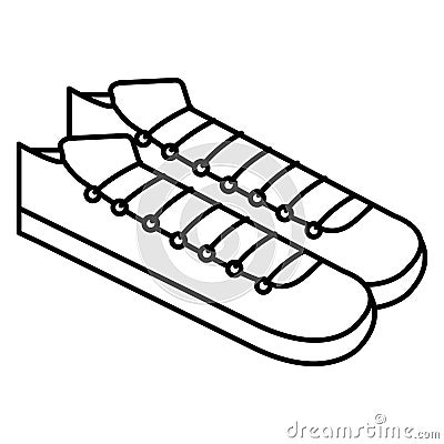 young culture shoes isolated icon Cartoon Illustration