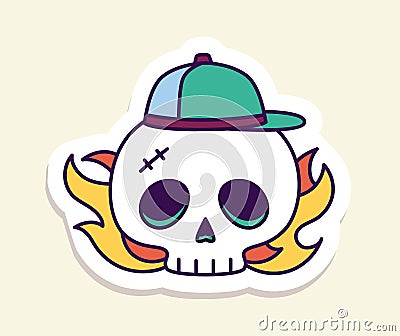 Young culture trendy sticker vector Vector Illustration