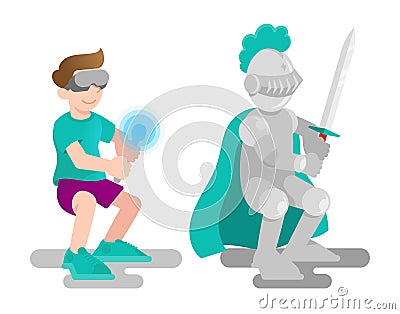 Virtual reality game Vector Illustration