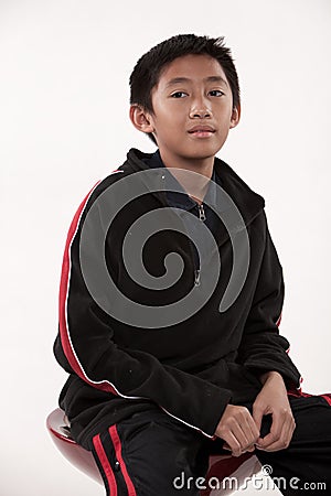 Young cute pre-teen asian boy Stock Photo