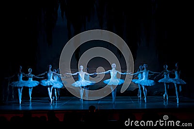 Young dancers ballerinas in class classical dance, ballet Editorial Stock Photo