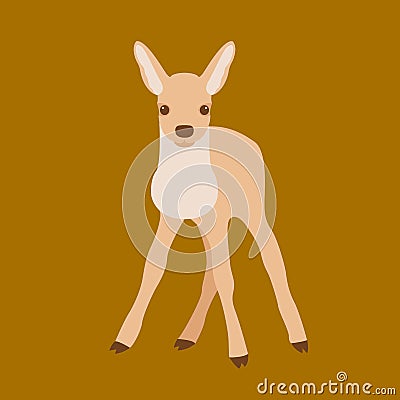 Young deer vector style Flat Vector Illustration