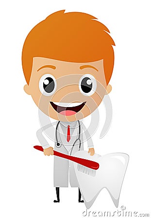 Young Dentist cartoon Vector Illustration
