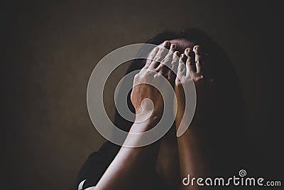 Young depressed woman, domestic and rape violence,beaten Stock Photo