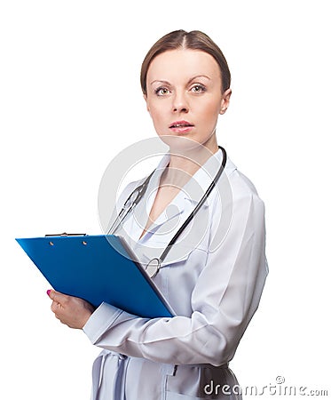 Young doctor with documents Stock Photo