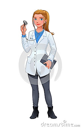 Young doctor. Vector Illustration