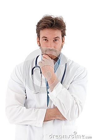 Young doctor looking questioningly Stock Photo
