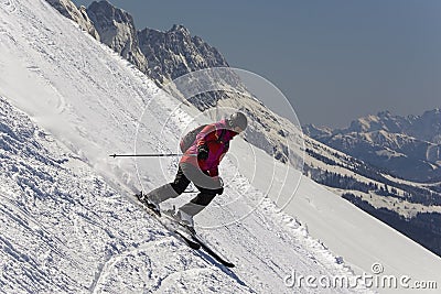 Young downhill skier Stock Photo