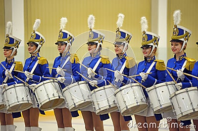 Young drummer girls Editorial Stock Photo