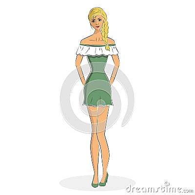 Young elegant woman Vector Illustration