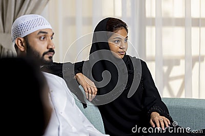 Young Emirati Arab Couple Stock Photo