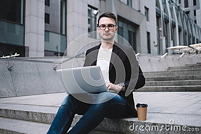 A businessman in city Stock Photo