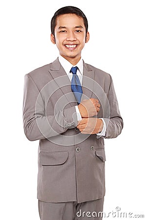 The young entrepreneurs were justified buttoned shirt Stock Photo