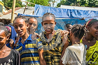 Young ethiopian girls at a market in Jimma, Ethiopia Editorial Stock Photo