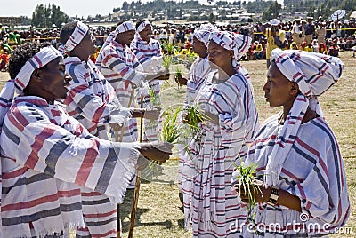 Young Ethiopian men and women Performing Editorial Stock Photo