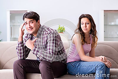 The young family in broken relationship concept Stock Photo