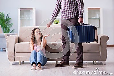 The young family in broken relationship concept Stock Photo