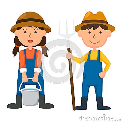 Young farmer Vector Illustration