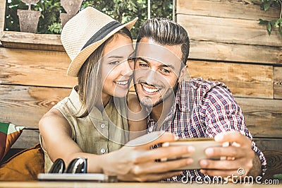 Young fashion lover couple at beginning of love story Stock Photo