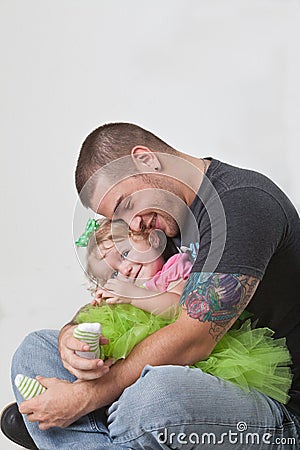 Young father with baby. Stock Photo