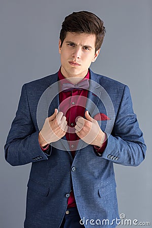 Young fellow is getting ready to celebrate Stock Photo