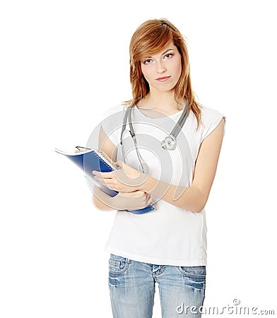 Young female medicine student Stock Photo