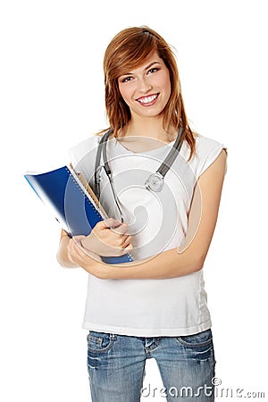 Young female medicine student Stock Photo