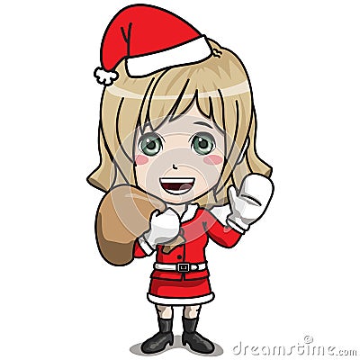 Young Female Santa Claus Character Stock Photo