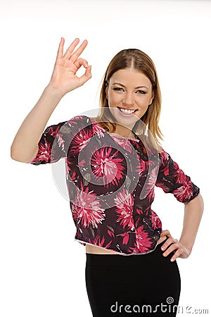Young female showing a thumbs up Stock Photo