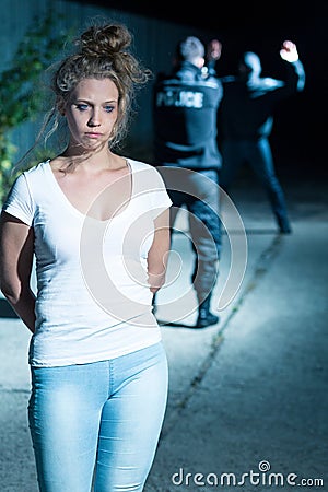 Young female victim Stock Photo