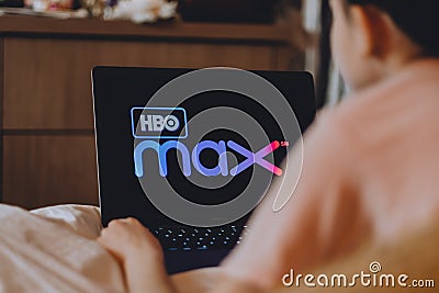 HBO Max logo on the laptop screen Editorial Stock Photo