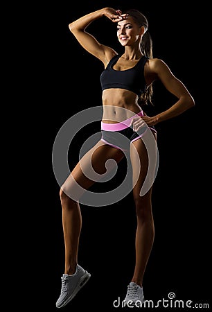 Young fitness girl isolated Stock Photo