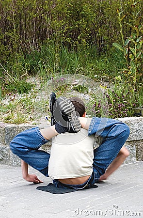 Young Flexible Acrobat Stock Photo