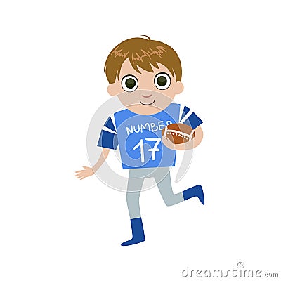 Young Football Player Vector Illustration