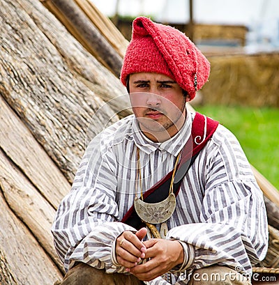 Young 1700 french trapper Editorial Stock Photo