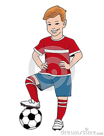 This young friendly guy is a professional football player Vector Illustration