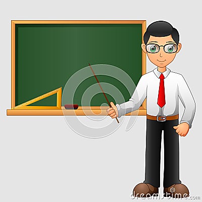 Young friendly teacher Vector Illustration