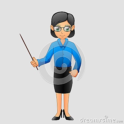 Young friendly teacher Vector Illustration