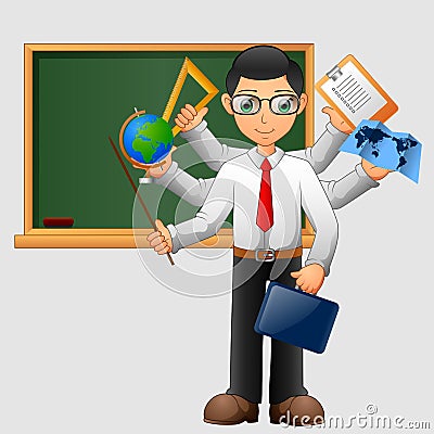 Young friendly teacher Vector Illustration