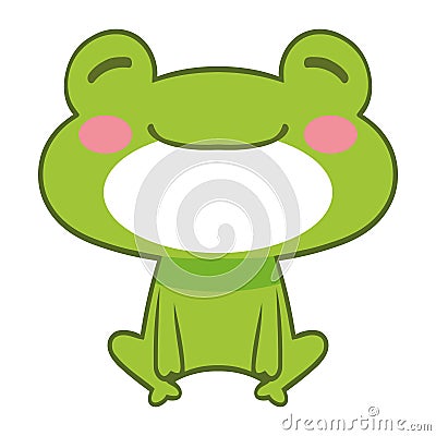 young frog happy on white background Vector Illustration