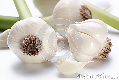 Young garlic Stock Photo