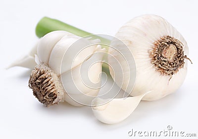 Young garlic Stock Photo